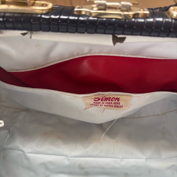 Simon by Mister Earnest Purse Navy Wicker Weave Gold Hardware - Picture 7 of 7